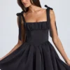 Bellamy gedrapeerde mini-corsetjurk in zwart