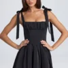 Bellamy gedrapeerde mini-corsetjurk in zwart