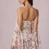 Birdie off-shoulder minijurk met ruches in primrose bloemenprint