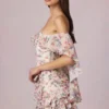 Birdie off-shoulder minijurk met ruches in primrose bloemenprint
