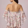 Birdie off-shoulder minijurk met ruches in primrose bloemenprint