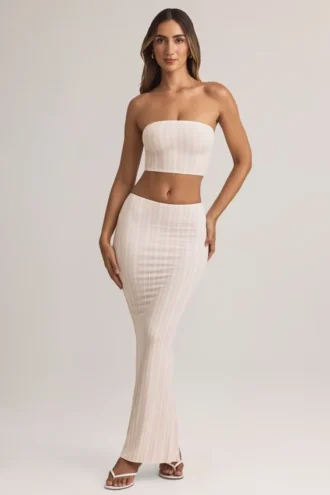Blake Modal maxi-rok met middelhoge taille en streepjesprint