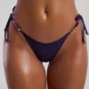 Bocas micro-cheeky bikinibroekje met kralenversiering en strikjes aan de zijkant in dieppaars