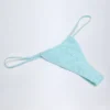 Bosa bikinibroekjes met trekkoord en broderie anglaise in poederblauw