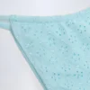 Bosa bikinibroekjes met trekkoord en broderie anglaise in poederblauw