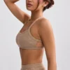 Bralette met ronde hals van badstof in mokkabruin