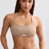 Bralette met ronde hals van badstof in mokkabruin