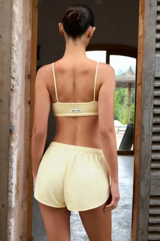 Bralette met vierkante hals in citroengeel