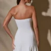 Brielle mini-jurk met bandeau-halslijn in wit