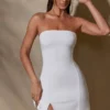 Brielle mini-jurk met bandeau-halslijn in wit