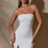 Brielle mini-jurk met bandeau-halslijn in wit