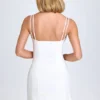 Bronwyn minijurk met strikdetail en plooien in wit