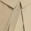 Bruna geweven twill wikkeljurk met plooien in taupe