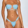 Corsica beugel-bikinitop met meerdere bandjes in pastelkleurige print