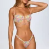 Corsica beugelbikinitop met meerdere bandjes in een vrolijke multi-print
