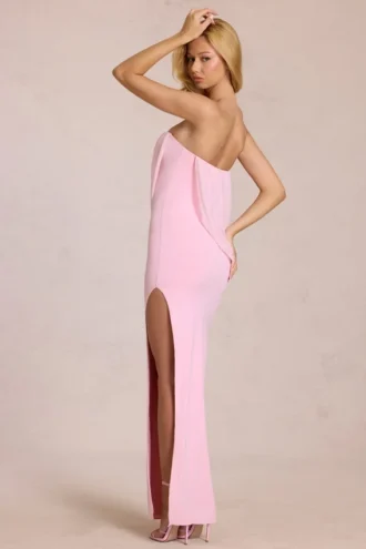 Caliane Bandeau gedrapeerde maxi-jurk in Blossom Pink