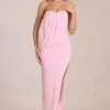 Caliane Bandeau gedrapeerde maxi-jurk in Blossom Pink
