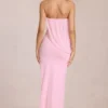 Caliane Bandeau gedrapeerde maxi-jurk in Blossom Pink