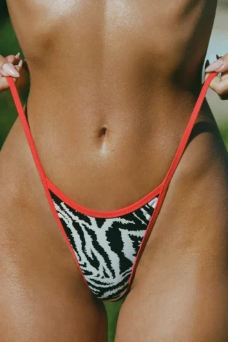 Camogli string-bikini-onderstukken in zebraprint