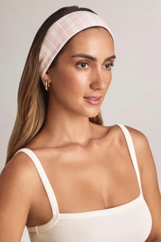 Candy Modal geribbelde hoofdband met streepjesprint