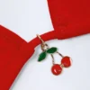 Canggu driehoekige bikinitop met charm-detail in Fiery Red