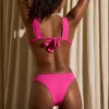 Capri geknoopte bikinitop in fuchsia