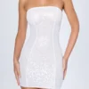 Cassidy versierde bandeau-minijurk in wit