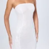 Cassidy versierde bandeau-minijurk in wit
