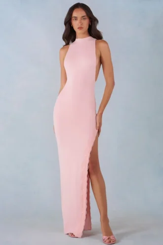 Cataleya Modal halternek maxi-jurk in blushroze