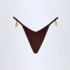 Cebu stringbikini met charm-detail in donkere chocoladebruin