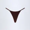 Cebu stringbikini met charm-detail in donkere chocoladebruin