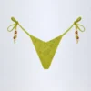 Cebu stringbikini met charm-detail in olijfgroen