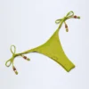 Cebu stringbikini met charm-detail in olijfgroen