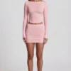 Charliane Modal-top met boothals en lange mouwen in roze