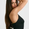 Chunky gebreide tanktop in zwart