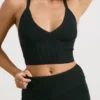 Chunky gebreide tanktop in zwart