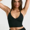Chunky gebreide tanktop in zwart