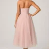Cindy Tulle Corset Midaxi-jurk in Dusty Rose