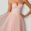 Cindy Tulle Corset Midaxi-jurk in Dusty Rose
