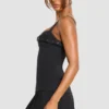 Clover geborstelde twill mini-kiltjurk met lage taille in zwart