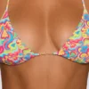 Comino driehoekige bikinitop in vrolijke multikleurige print