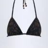 Comoros Charm-Detail Triangel Bikini Top in Zwart