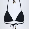 Comoros Charm-Detail Triangel Bikini Top in Zwart