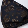 Comoros Charm-Detail Triangel Bikini Top in Zwart