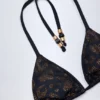 Comoros Charm-Detail Triangel Bikini Top in Zwart