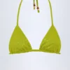 Comoros driehoekige bikinitop met charm-detail in olijfgroen