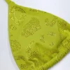 Comoros driehoekige bikinitop met charm-detail in olijfgroen