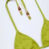 Comoros driehoekige bikinitop met charm-detail in olijfgroen