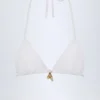 Comoros driehoekige bikinitop met charm-detail in wit