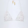 Comoros driehoekige bikinitop met charm-detail in wit